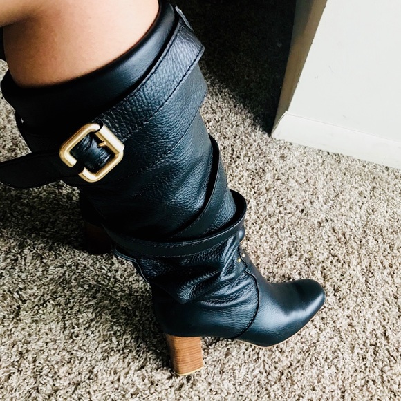 Chloe Shoes - CHLOE Paddington Prince Pebbled Leather Boots 8.5